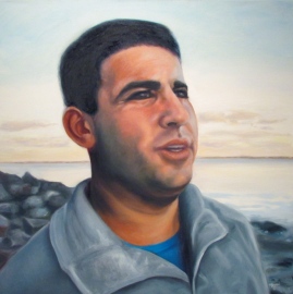 By the Water I, oil on canvas, 30" x 30"